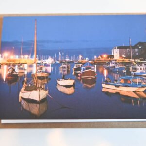 Brixham Harbour at Night - Greetings Card