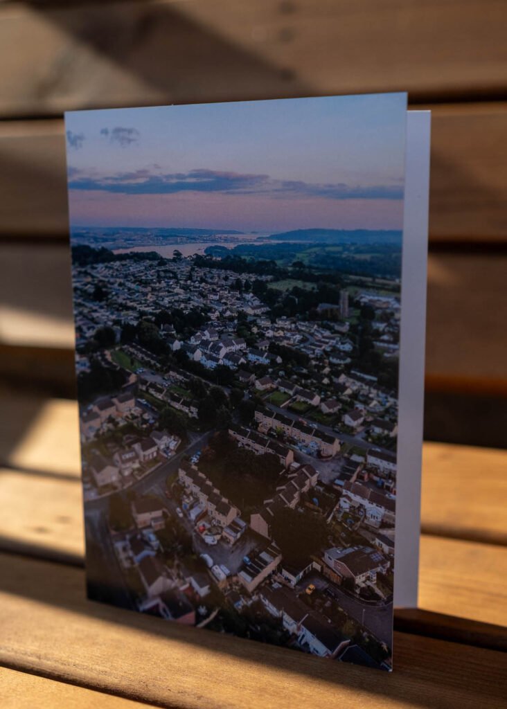 St Stephen’s Saltash Cornwall Greetings Card – Aerial View – Blank – New